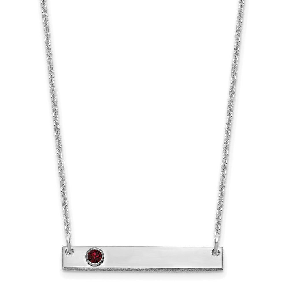 10KW 1 Birthstone w/ 14k Bezel Small Bar Necklace