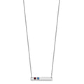 10KW 2 Birthstone w/ 14k Bezel Small Bar Necklace