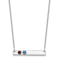 10KW 2 Birthstone w/ 14k Bezel Small Bar Necklace