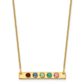 14KY 5 Birthstone w/ 14k Bezel Small Bar Necklace