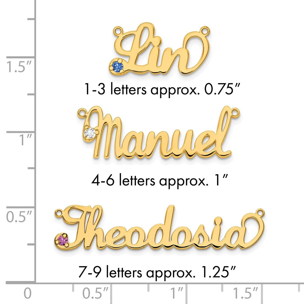 Sterling Silver/Gold-plated Birthstone Name Plate