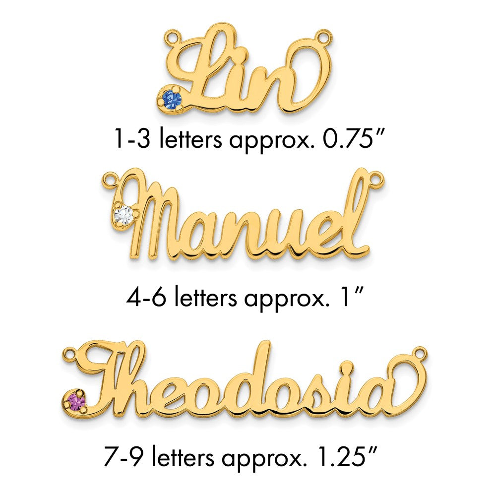 Sterling Silver/Gold-plated Birthstone Name Plate