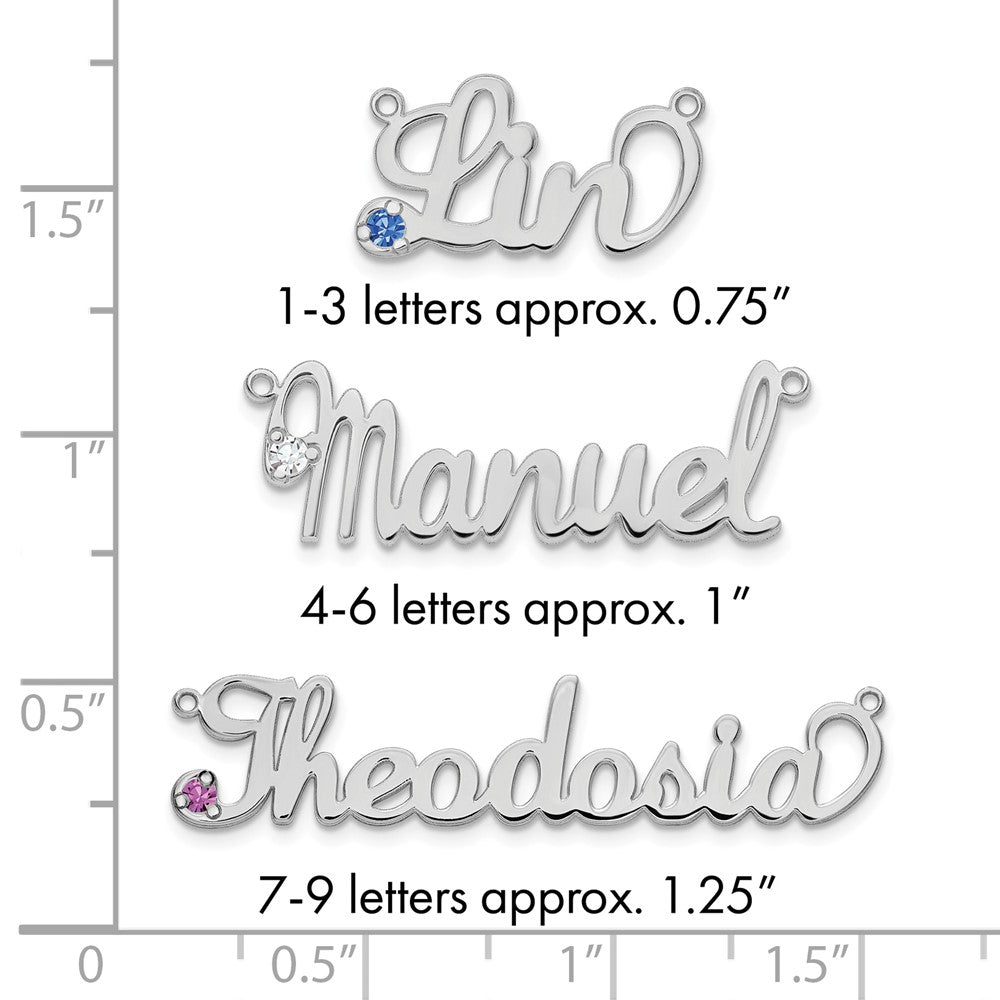 10k White Gold Birthstone Name Plate