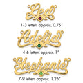 14k Yellow Gold Birthstone Heart Name Plate