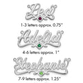 14k White Gold Birthstone Heart Name Plate