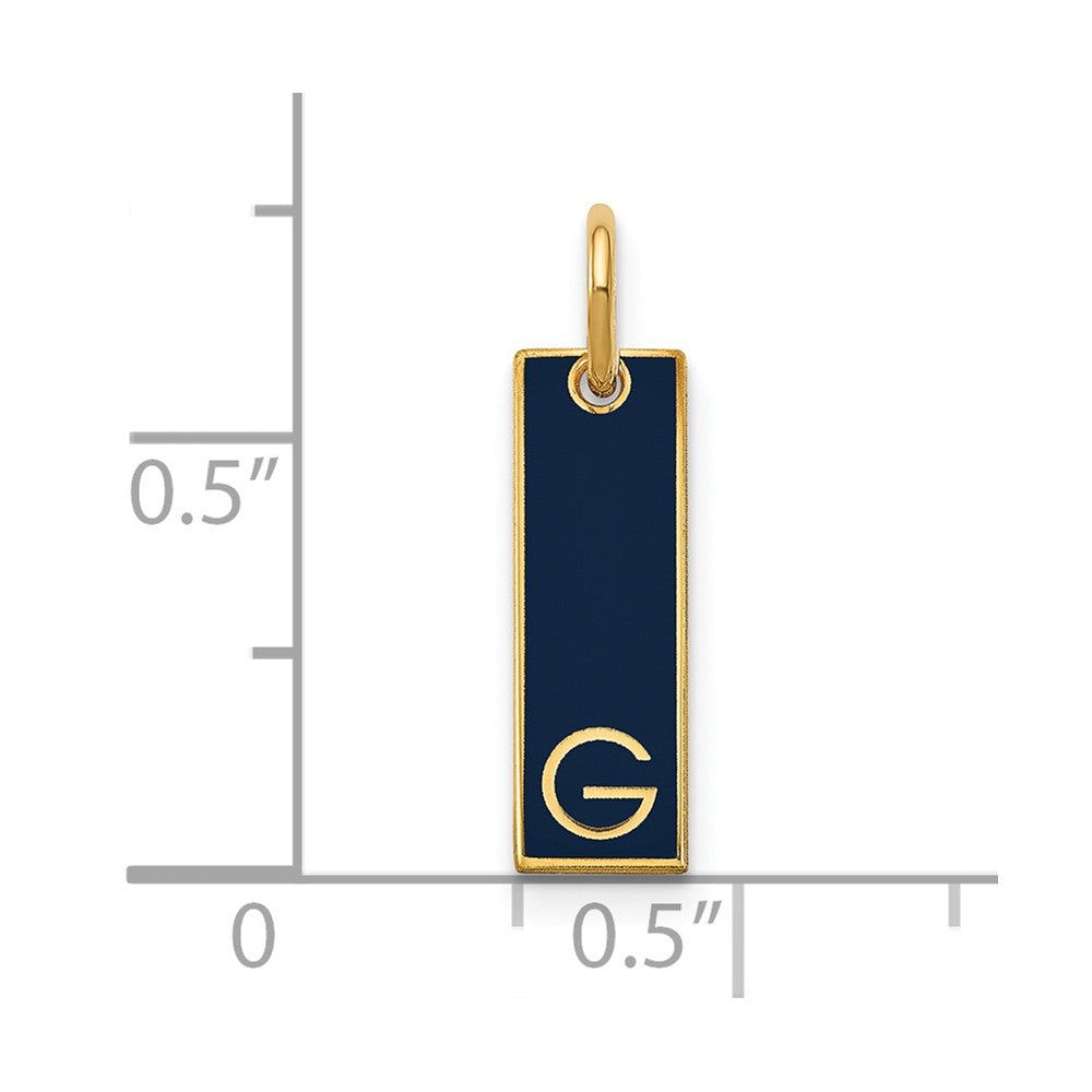 Sterling Silver/Gold-plated Small Epoxy Initial Bar Charm