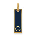 14k Yellow Gold Small Epoxy Initial Bar Charm