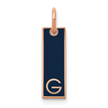 Sterling Silver/Rose-plated Small Epoxy Initial Bar Charm
