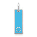 14k White Gold Small Epoxy Initial Bar Charm