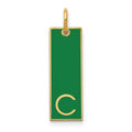 Sterling Silver/Gold-plated Large Epoxy Initial Bar Charm