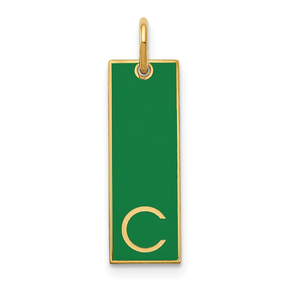 Sterling Silver/Gold-plated Large Epoxy Initial Bar Charm