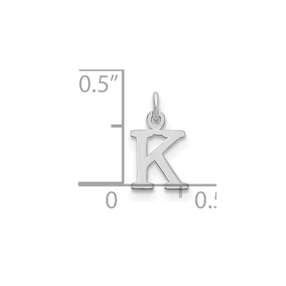 Sterling Silver Rhodium-plated Letter K Initial Charm