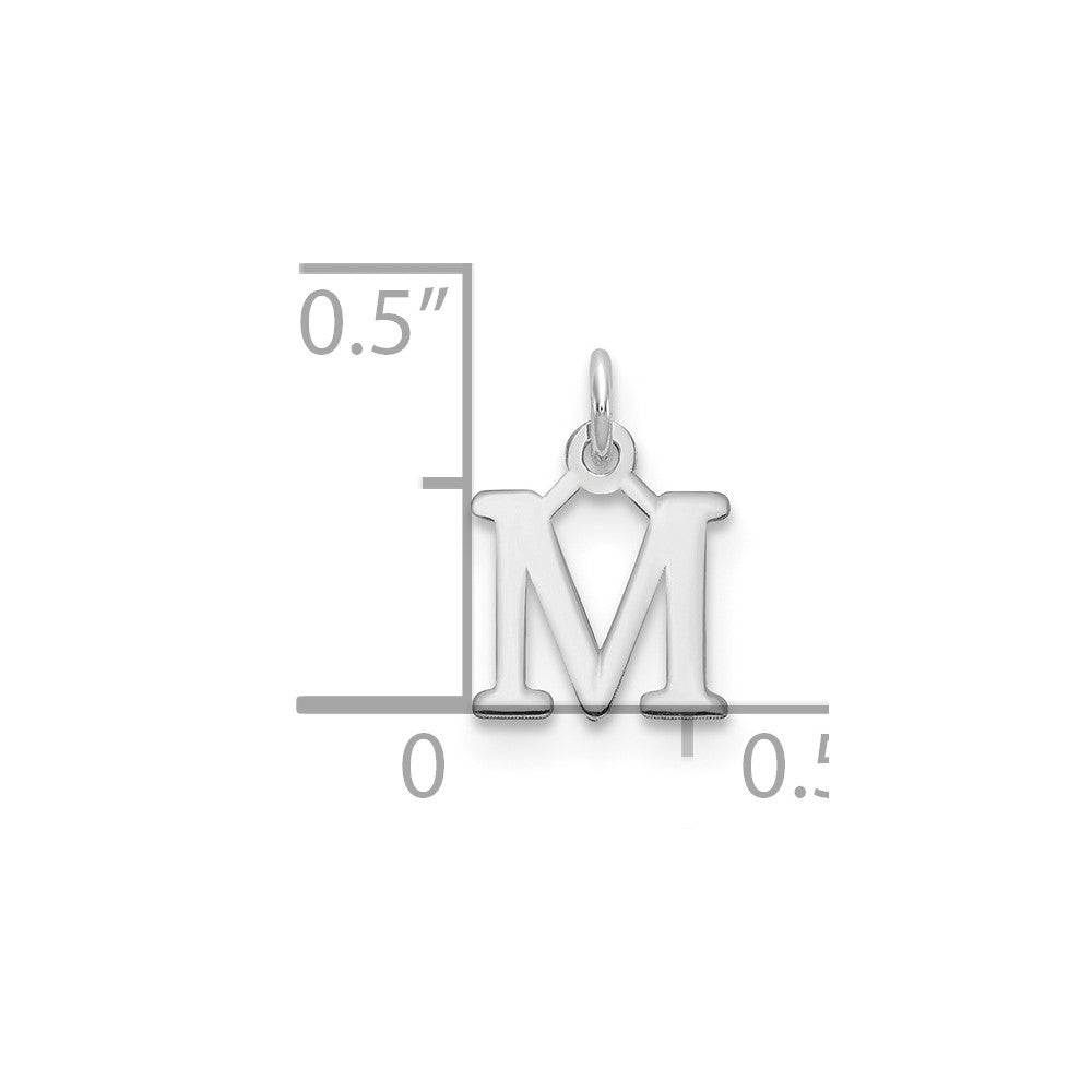 Sterling Silver Rhodium-plated Letter M Initial Charm