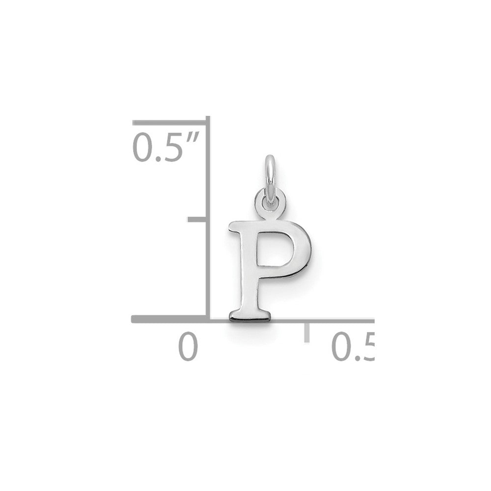 Sterling Silver Rhodium-plated Letter P Initial Charm
