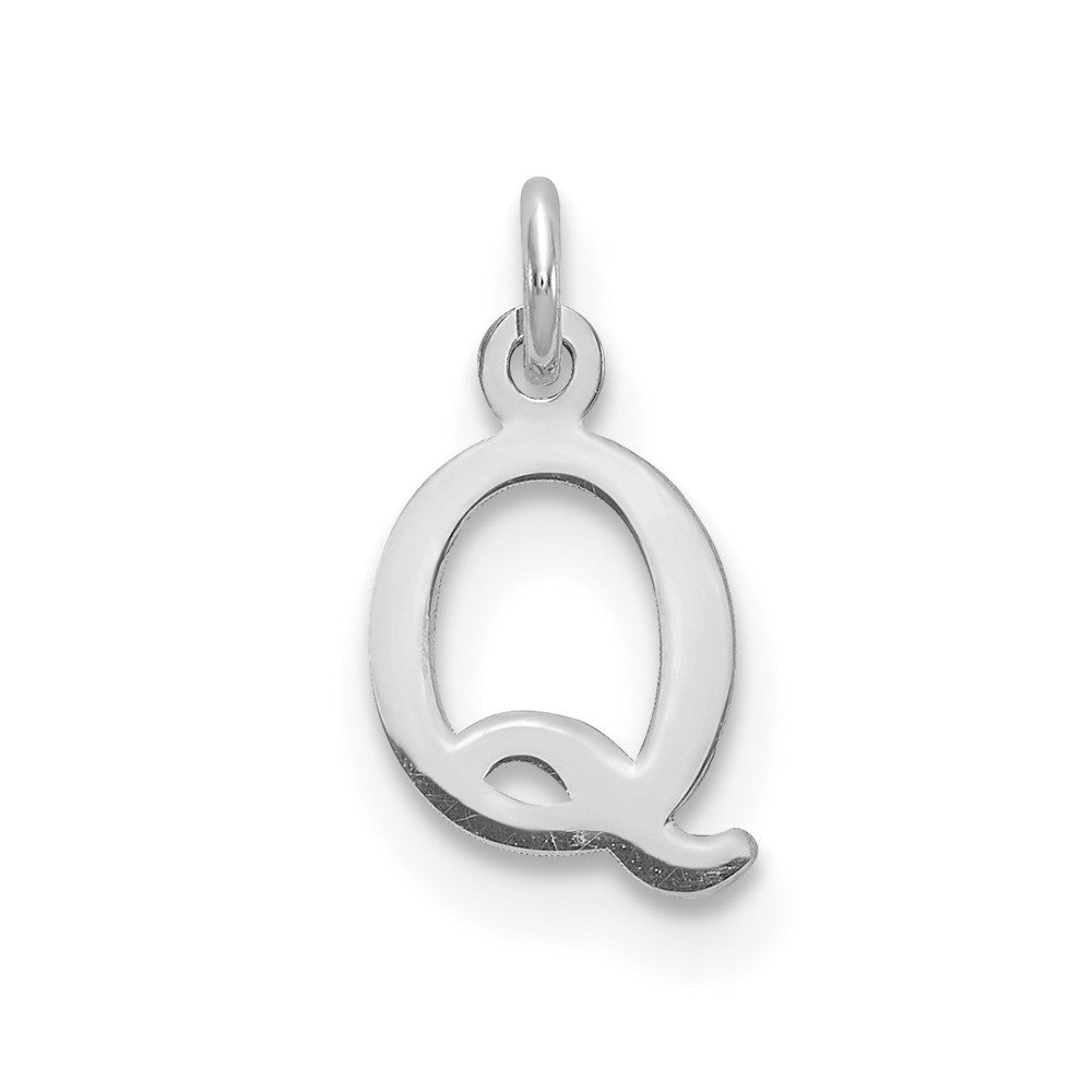 Sterling Silver Rhodium-plated Letter Q Initial Charm