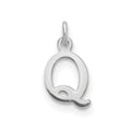 Sterling Silver Rhodium-plated Letter Q Initial Charm