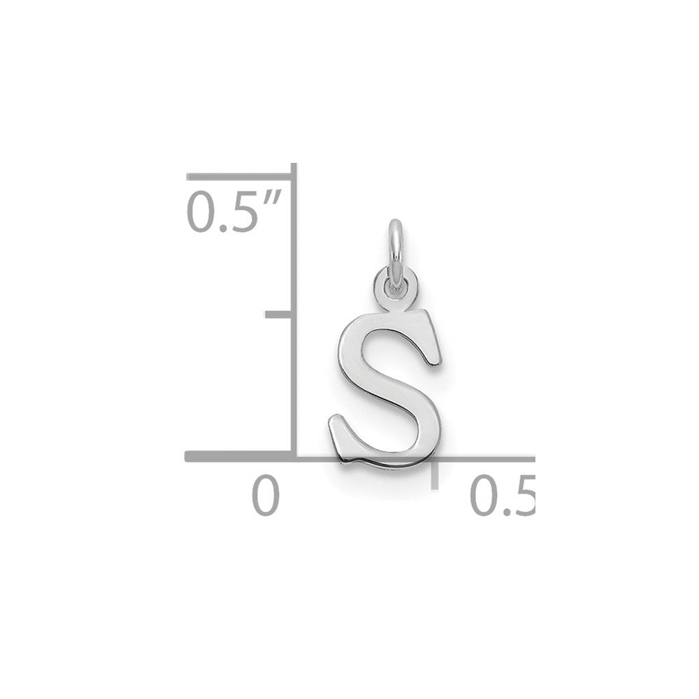 Sterling Silver Rhodium-plated Letter S Initial Charm