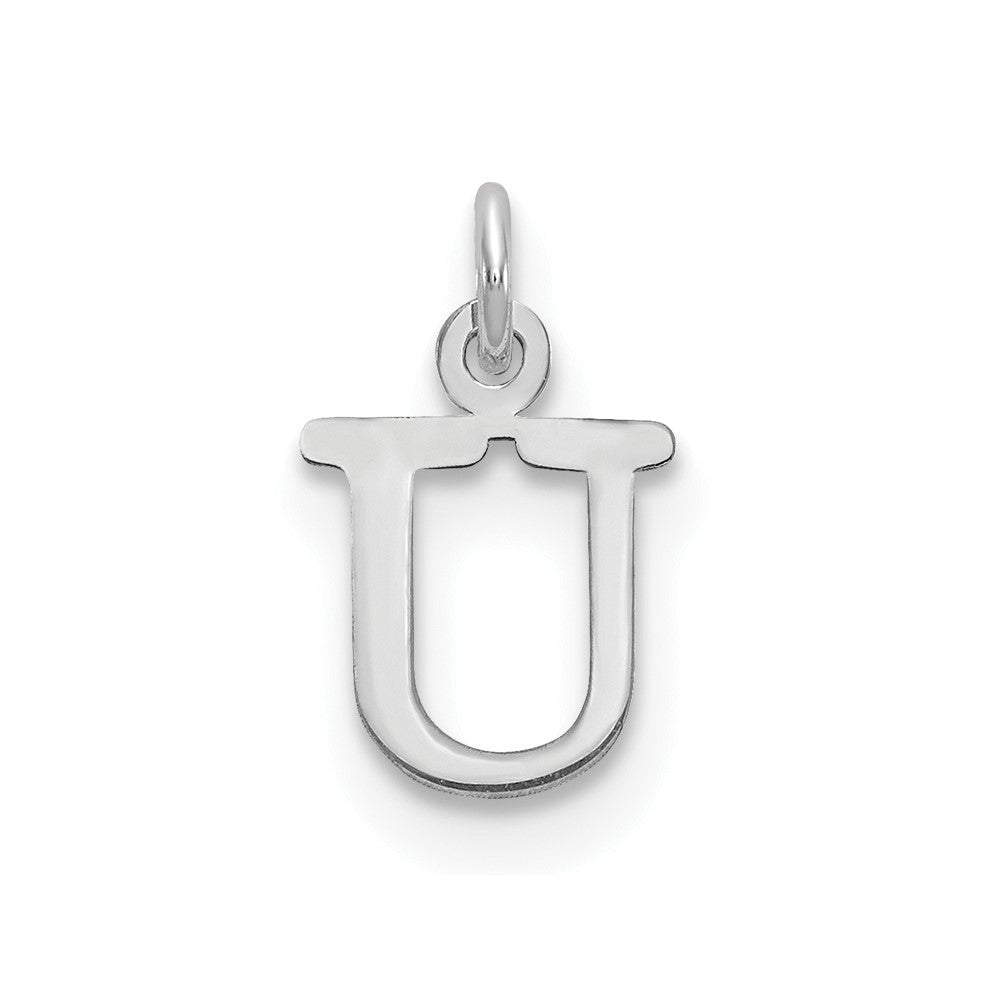 Sterling Silver Rhodium-plated Letter U Initial Charm
