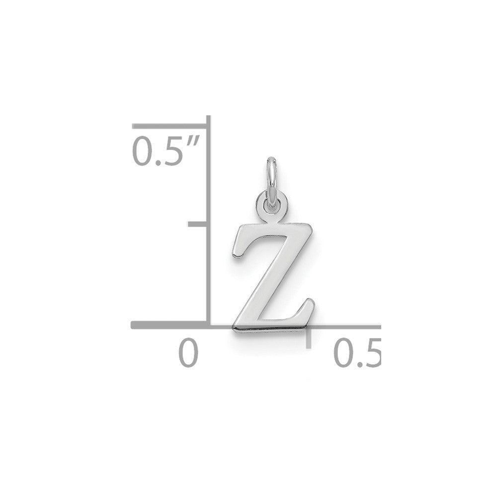 Sterling Silver Rhodium-plated Letter Z Initial Charm