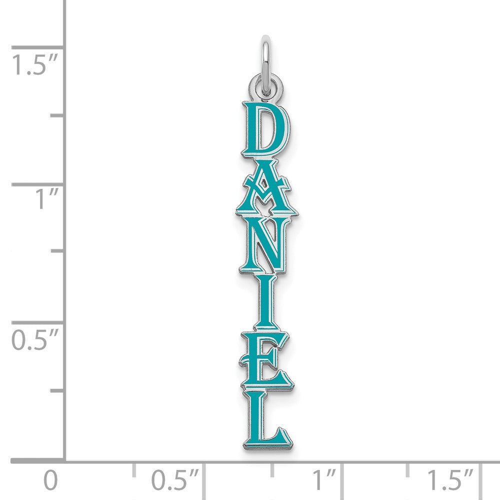 SS/Rhodium-plated Algerian Font Epoxy Name Plate Charm