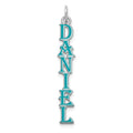 SS/Rhodium-plated Algerian Font Epoxy Name Plate Charm