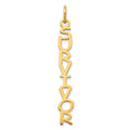 14k Yellow Gold Cosmic Sans Font Name Plate Charm