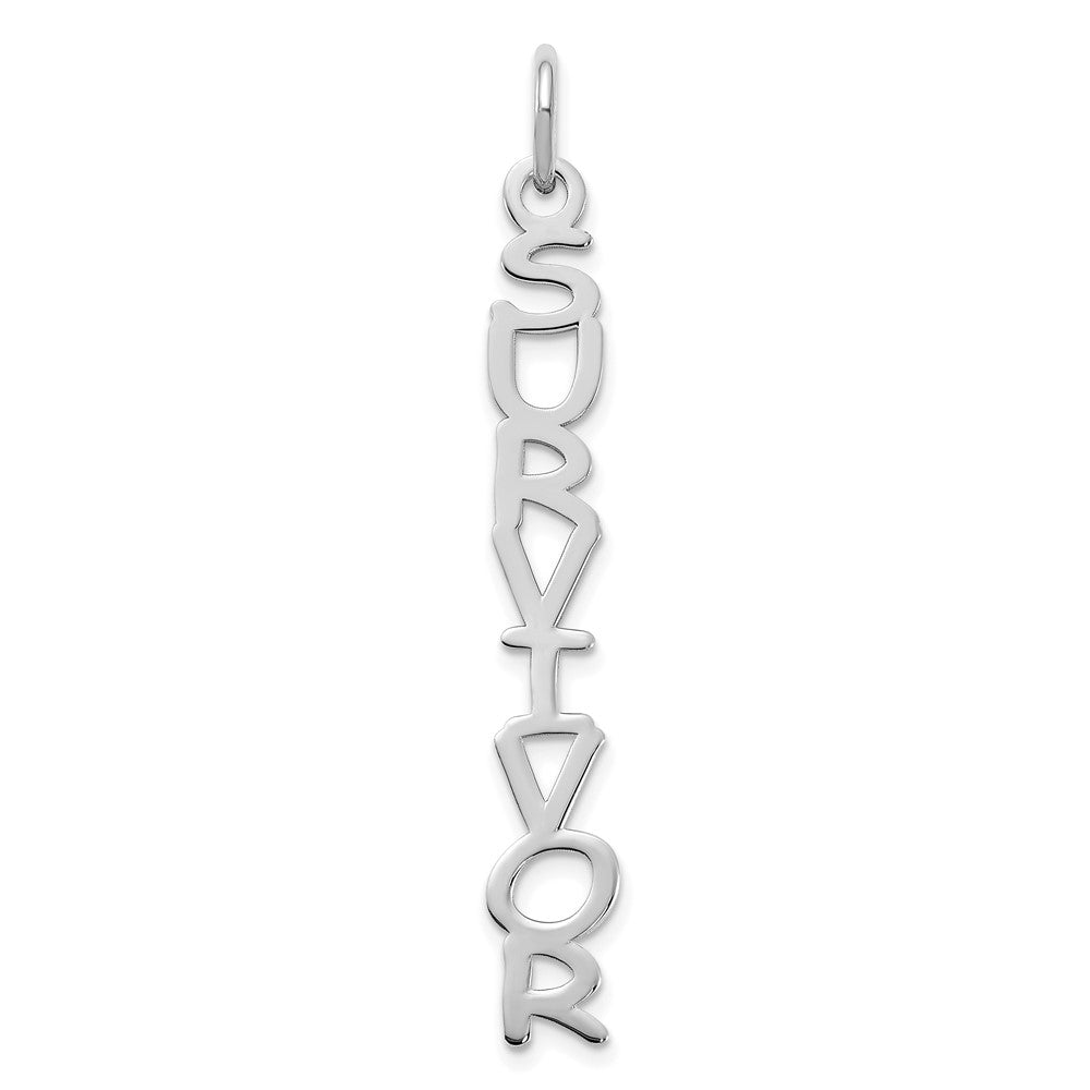 14k White Gold Cosmic Sans Font Name Plate Charm