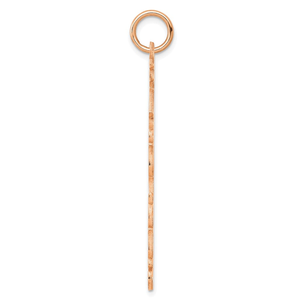 14k Rose Gold Cooper Font Name Plate Charm