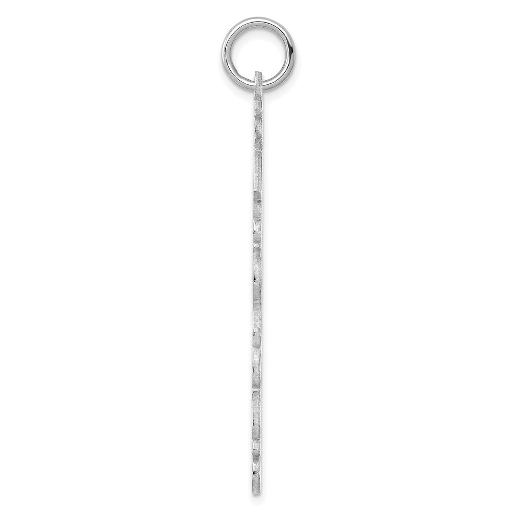 14k White Gold Cooper Font Name Plate Charm