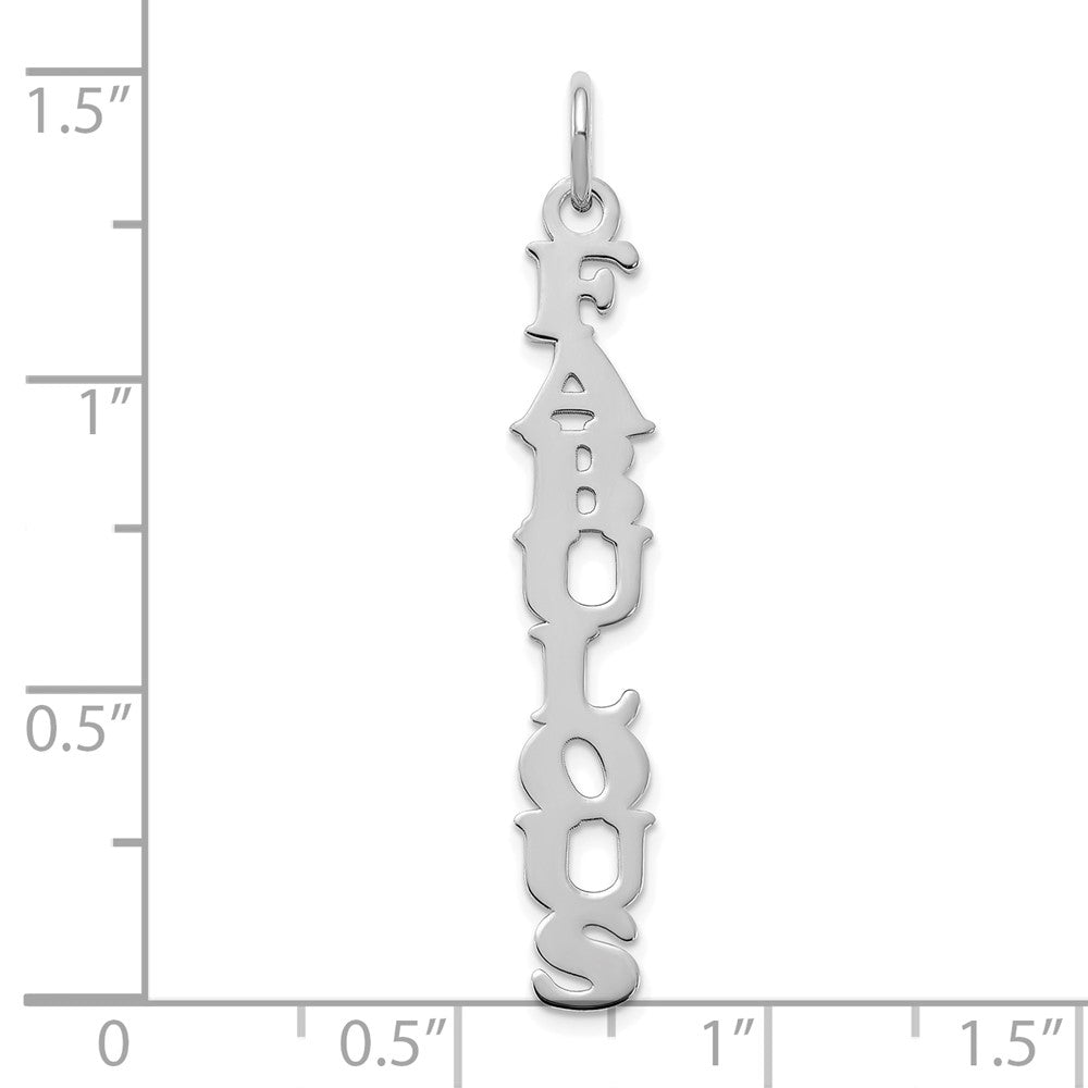 14k White Gold Cooper Font Name Plate Charm