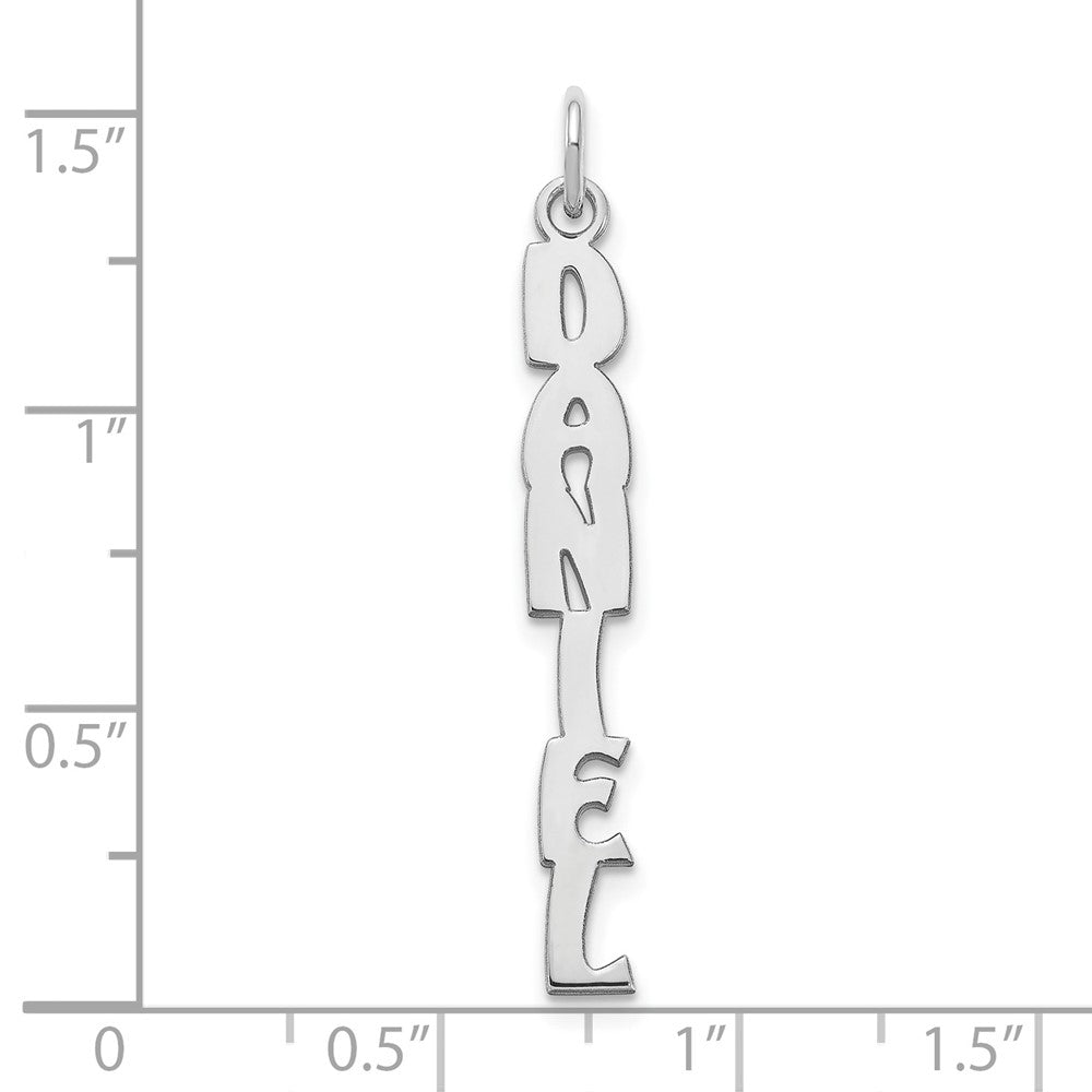 Sterling Silver/Rhodium-plated Hobo Extra Font Name Plate Charm