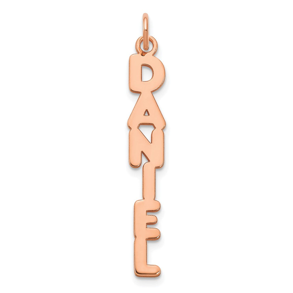 Sterling Silver/Rose-plated Kimberly Font Name Plate Charm