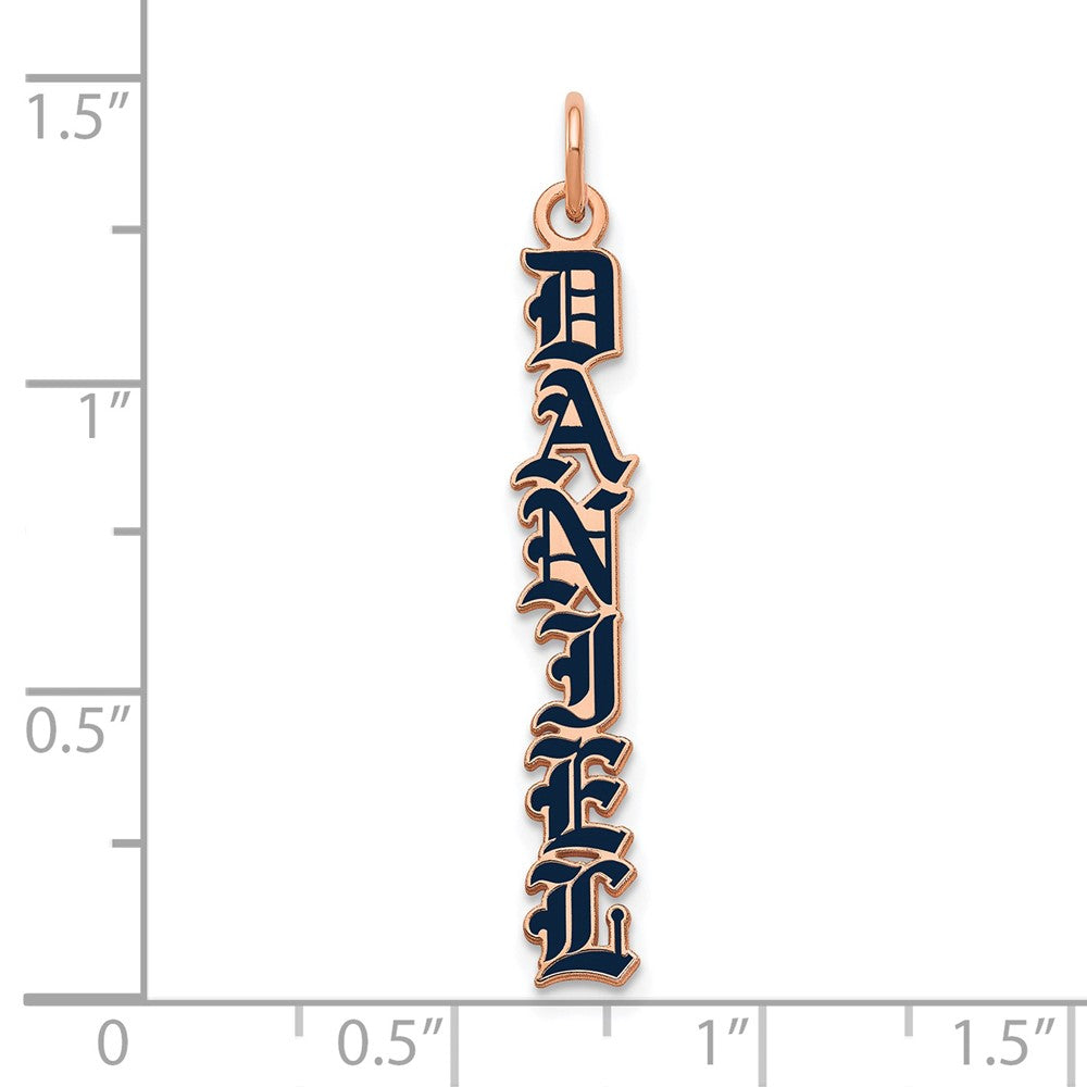 14k Rose Gold English Towne Font Epoxy Name Plate Charm