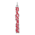 10k White Gold English Towne Font Epoxy Name Plate Charm