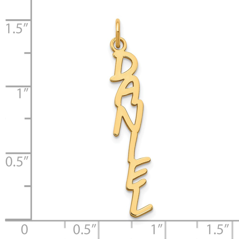 14k Yellow Gold MV Boli Font Name Plate Charm
