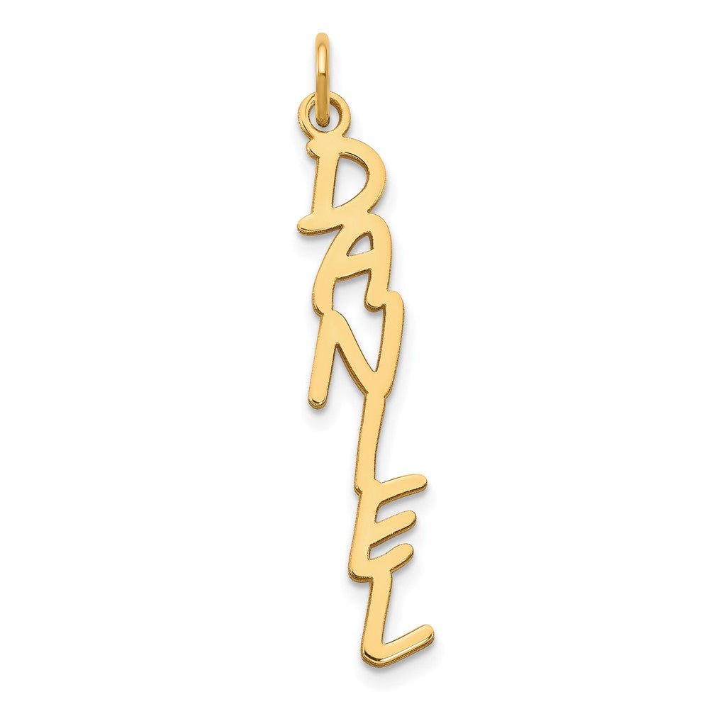 14k Yellow Gold MV Boli Font Name Plate Charm