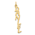14k Yellow Gold MV Boli Font Name Plate Charm
