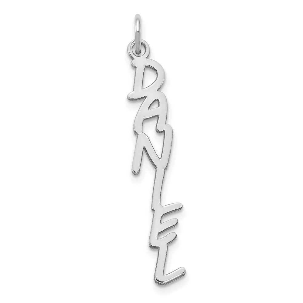 Sterling Silver/Rhodium-plated MV Boli Font Name Plate Charm