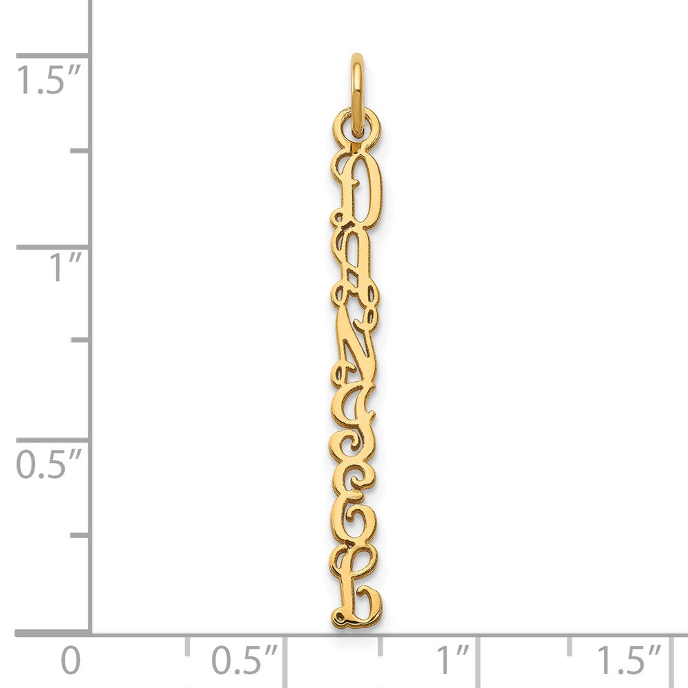 Sterling Silver/Gold-plated QG Vine Font Name Plate Charm