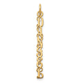 Sterling Silver/Gold-plated QG Vine Font Name Plate Charm