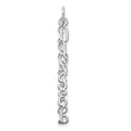 SS/Rhodium-plated QG Vine Font Name Plate Charm