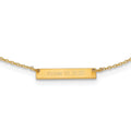 14k Yellow gold Brushed 1 Station Necklace