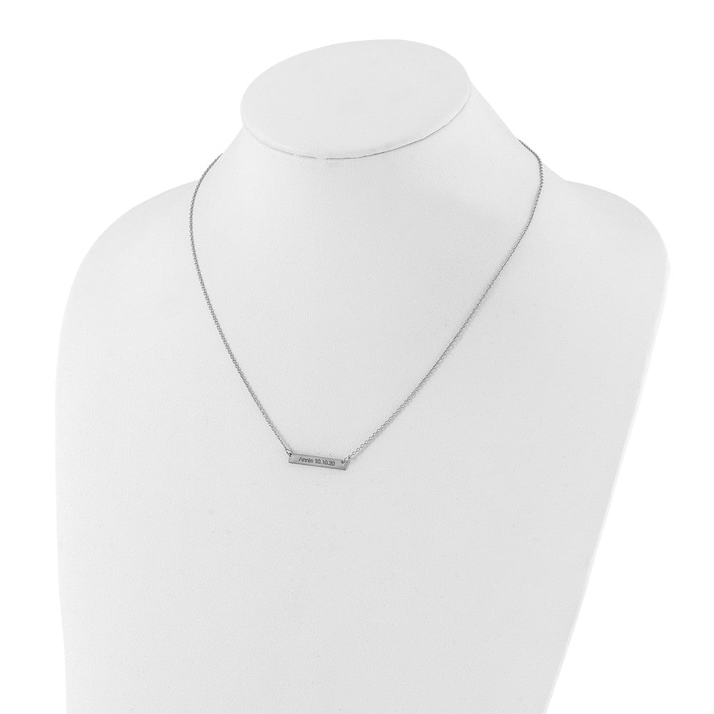 14k White Gold Brushed 1 station Necklace