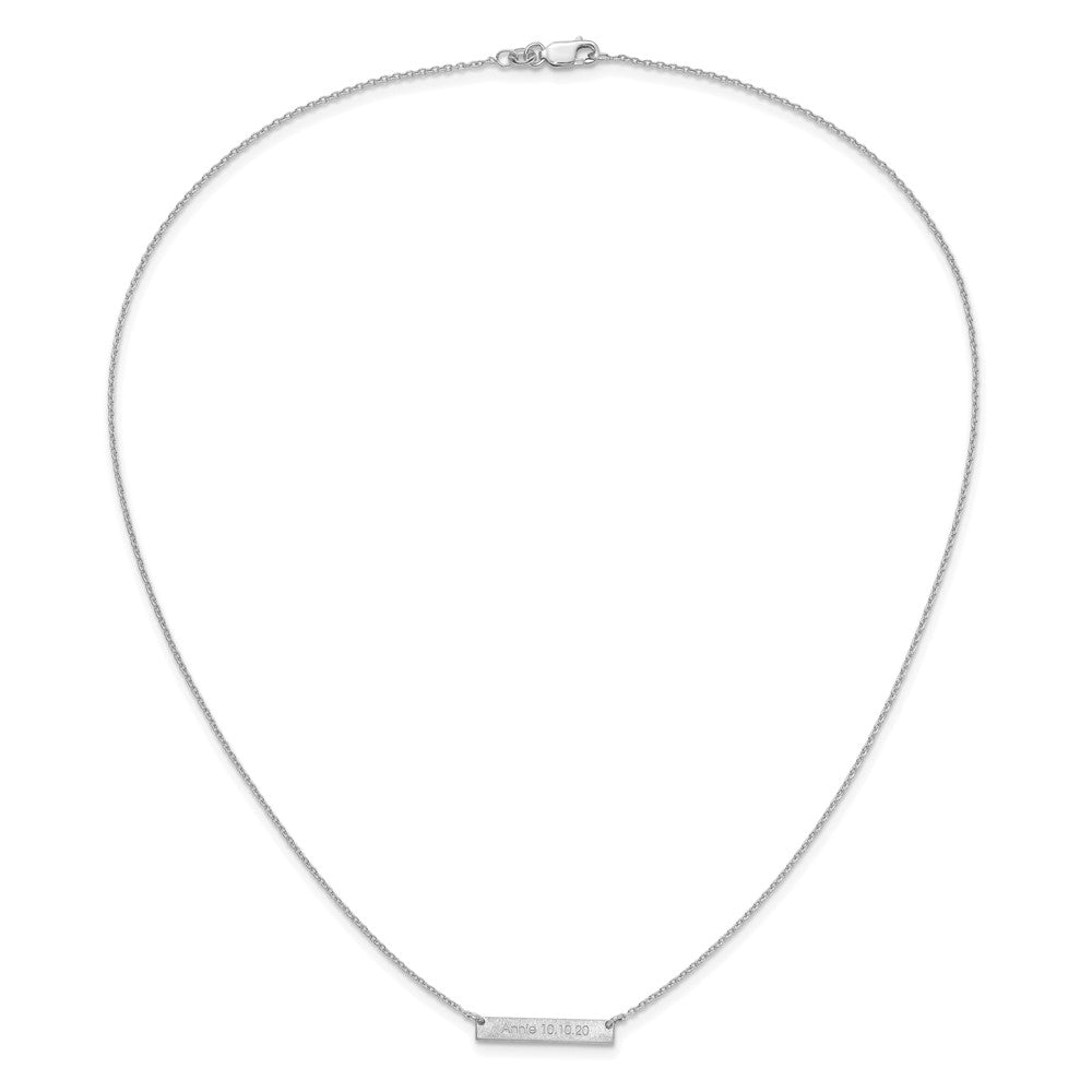 10k White Gold Brushed 1 Station Necklace