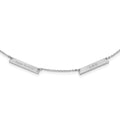 Sterling Silver/Rhodium-plated Brushed 2 Station Necklace