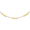 14k Yellow Gold Brushed 3 Station Necklace