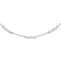 Sterling Silver/Rhodium-plated Brushed 3 Station Necklace