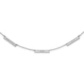 10k White Gold Brushed 3 Station Necklace