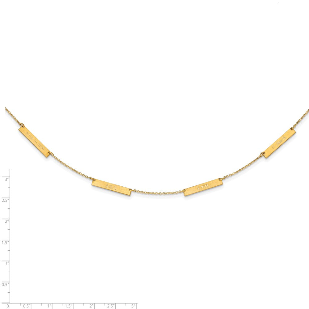 Sterling Silver/Gold-plated Brushed 4 Station Necklace