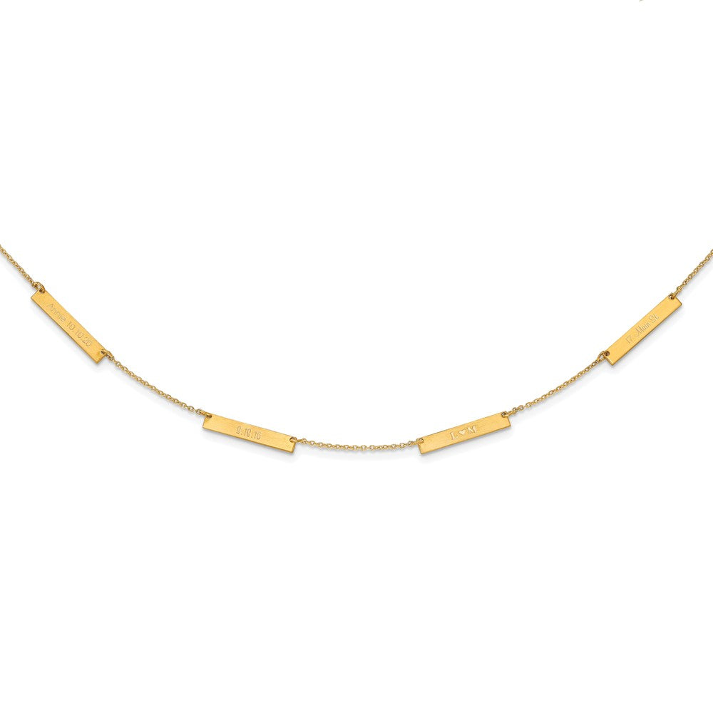 Sterling Silver/Gold-plated Brushed 4 Station Necklace